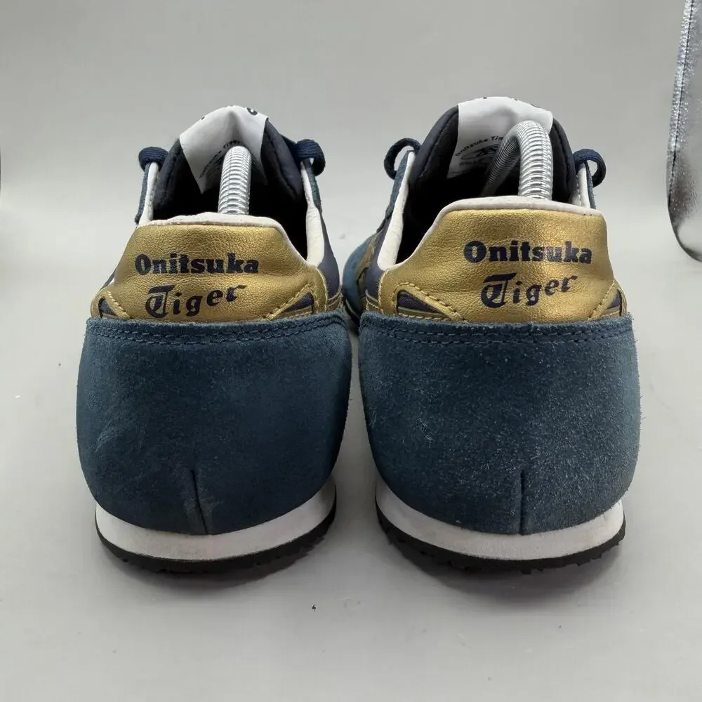 Onitsuka Tiger Serrano D109L Shoes Mens Size 11 Navy Blue Gold Running Sneakers